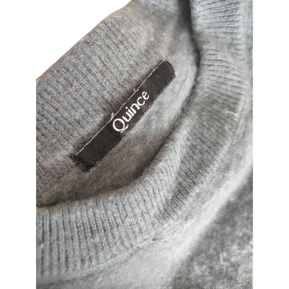 Quince Cashmere Gray Cropped Sweater large - Picture 3 of 4